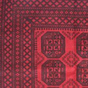 Red Burgundy Wool Handmade Afghan Rug, Large Geometric Carpet 164 x 237 cm