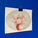 Watercolor with vintage carnations