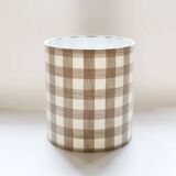 Vintage table lamp, 1950s ceramic base and beige gingham shade.
