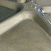 Plateau rond compartimenté en inox – Plateau de service vintage design