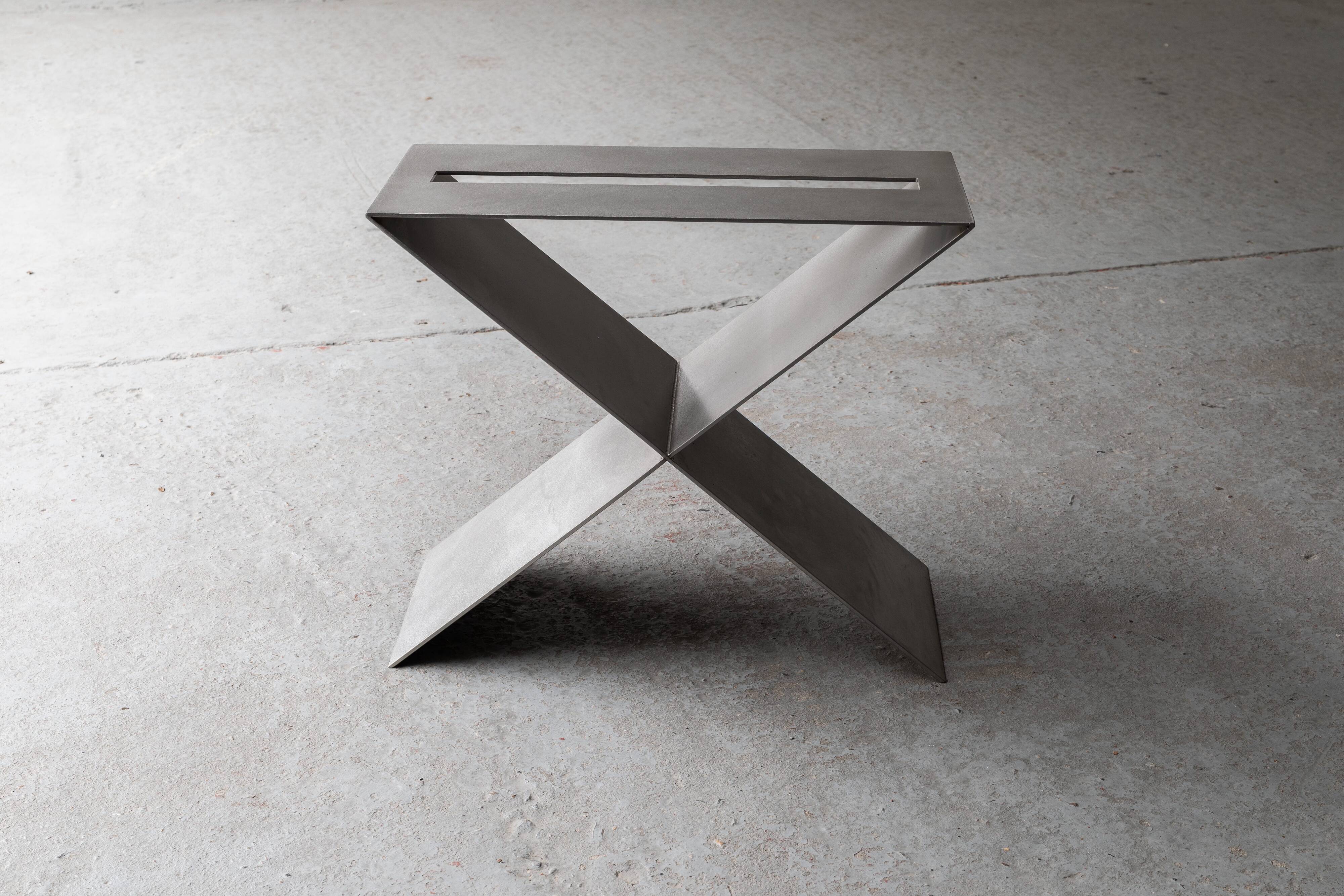 Contemporary stainless steel side table by Lena Coupez, Belgium, 2024