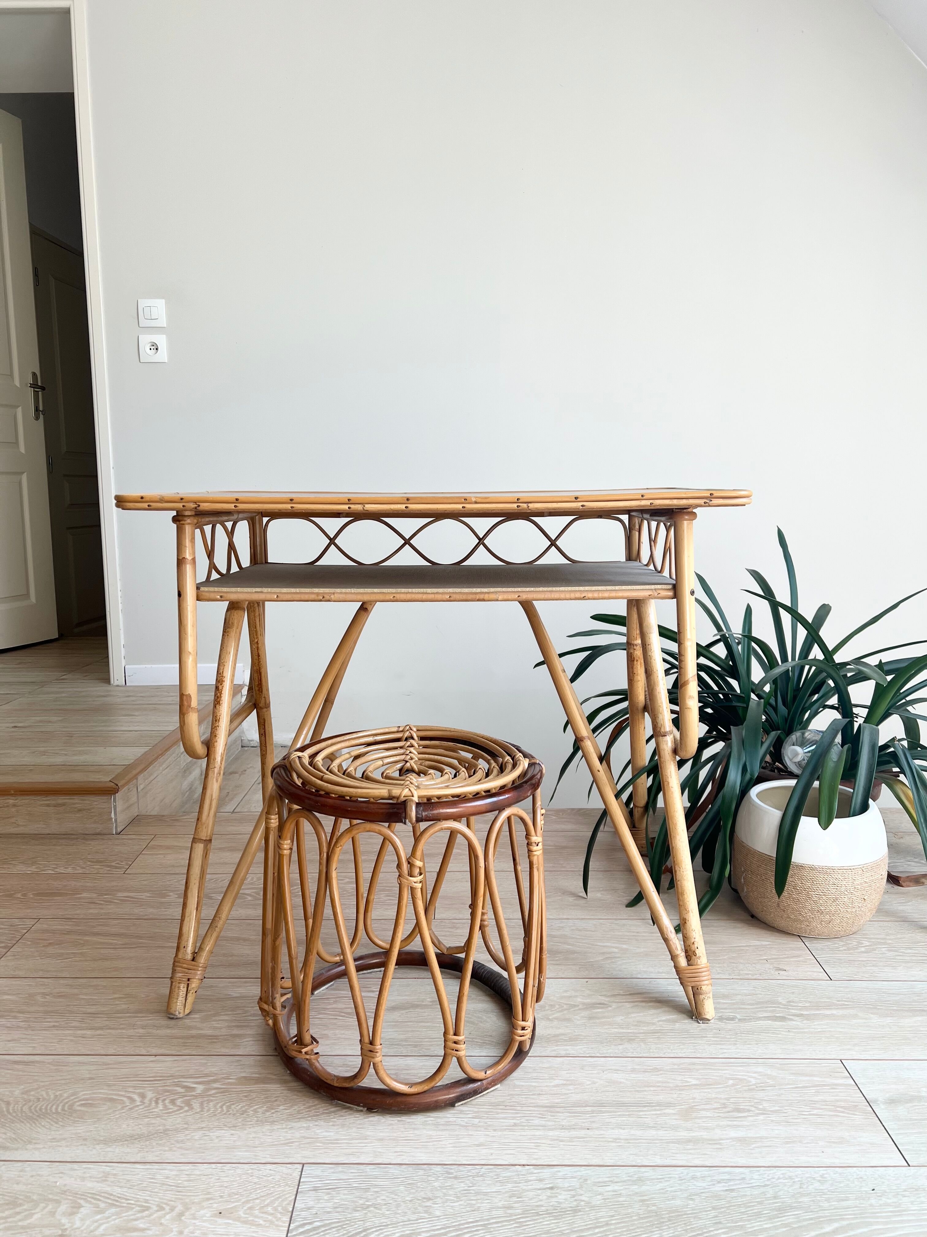 Desk and stool