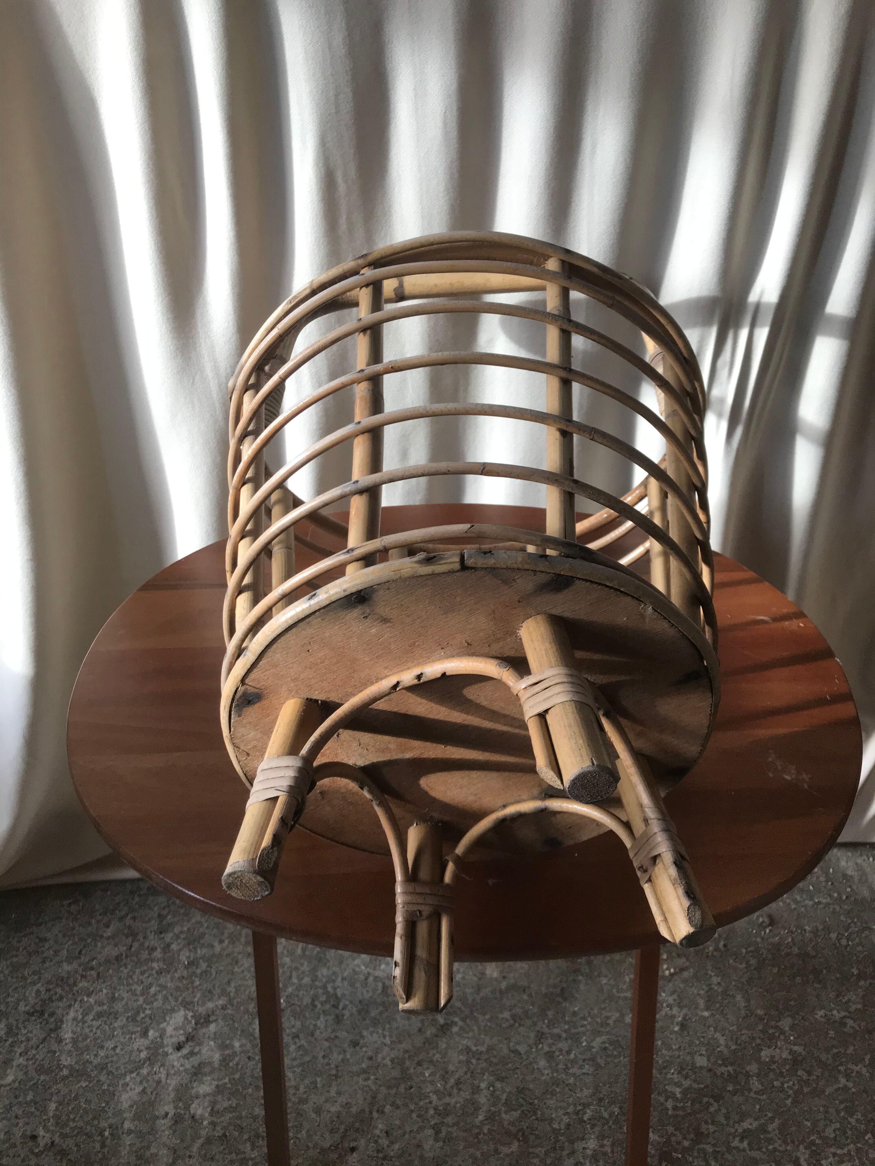 Rattan sewing basket