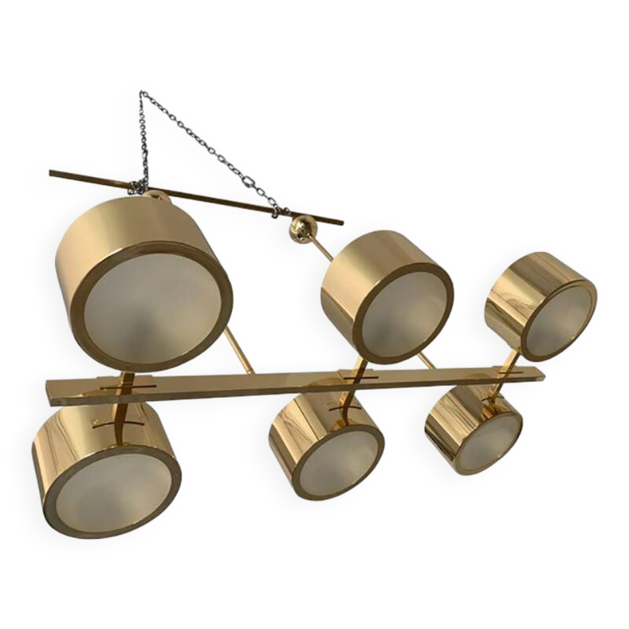 Italian Sputnik Candlestick Metal Gold Stilnovo Lelli Style