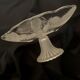 Fruit bowl, made of glass, with frosted decoration and base, luminous.