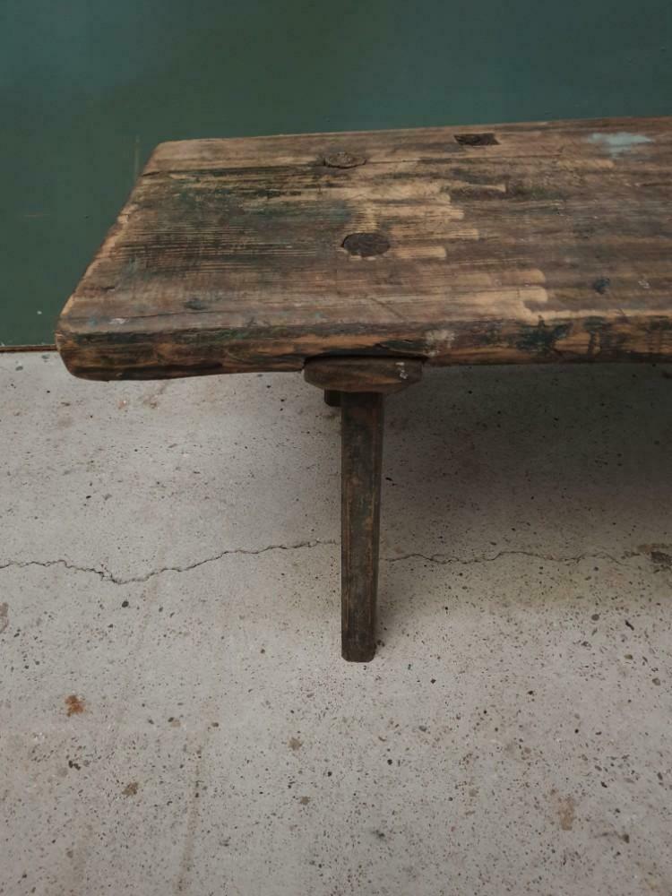 Wooden bench with deep seat