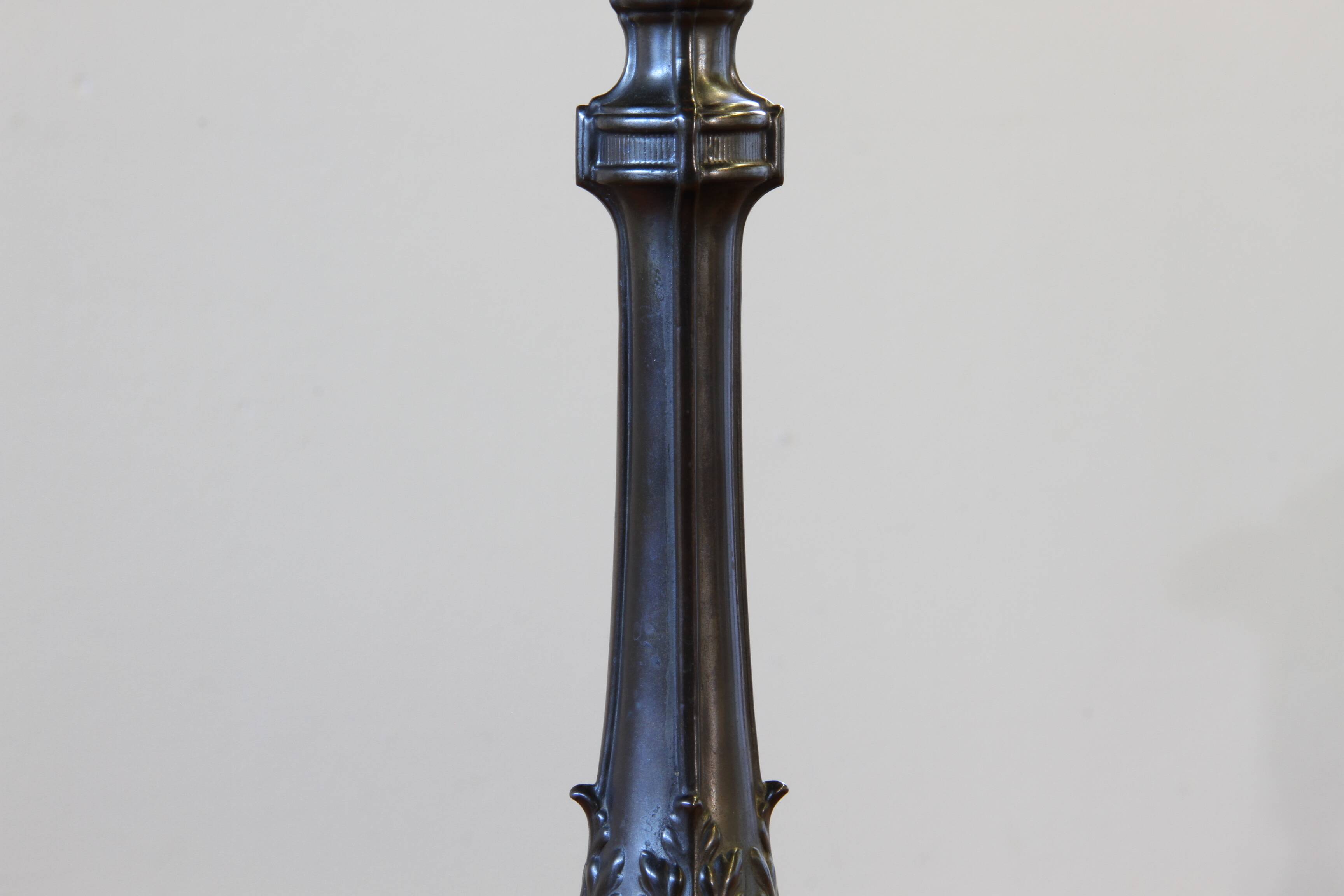 Vintage 1920s Danish table lamp in the style of Just Andersen Diskometal design