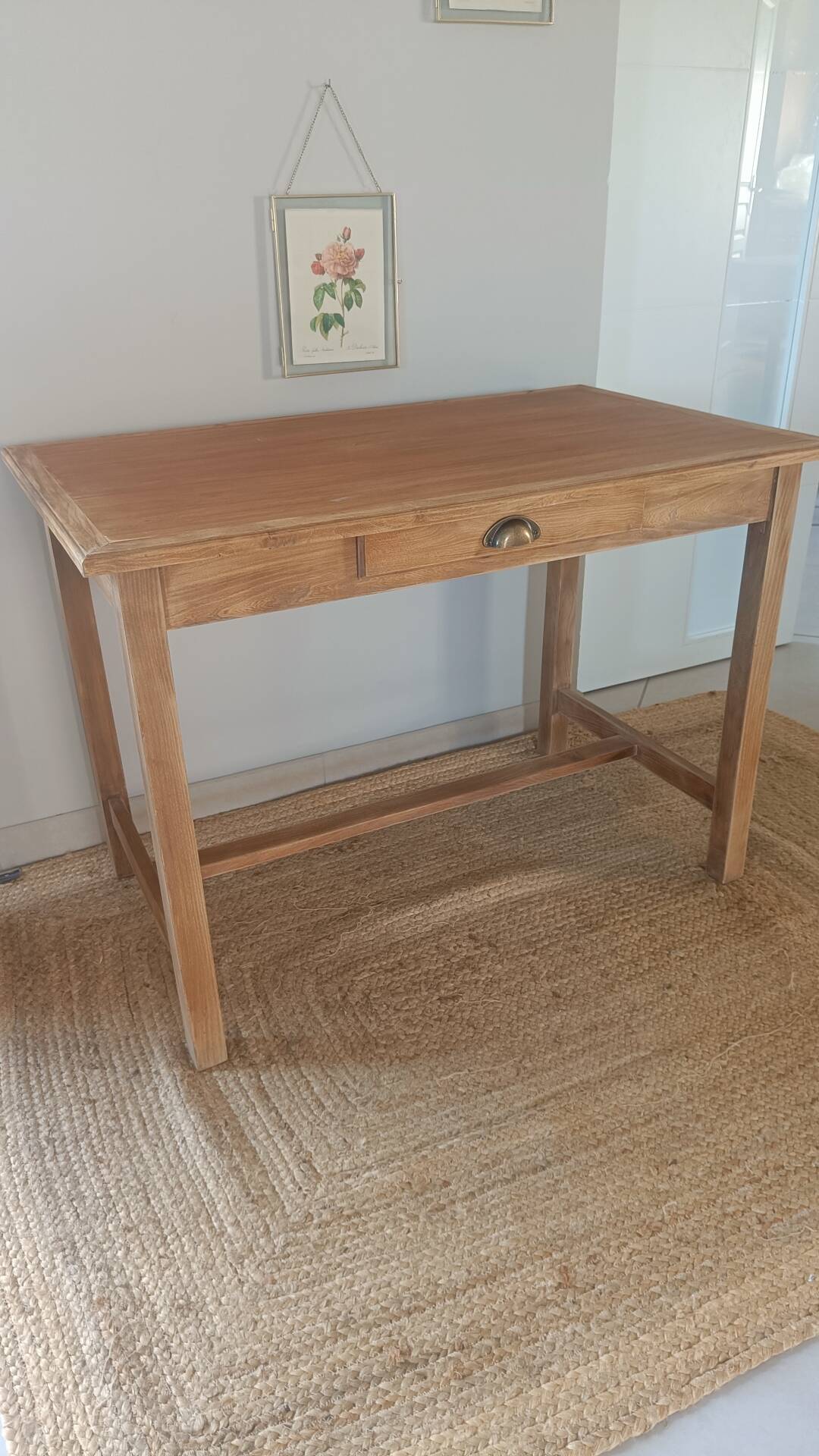 Table de ferme en bois un tiroir