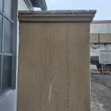 Old rustic Parisian wardrobe patinated in oak and fir