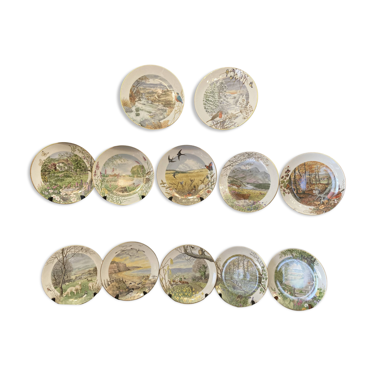 Set of 12 decorative plates Royal Worcester – Peter Barrett – Edition