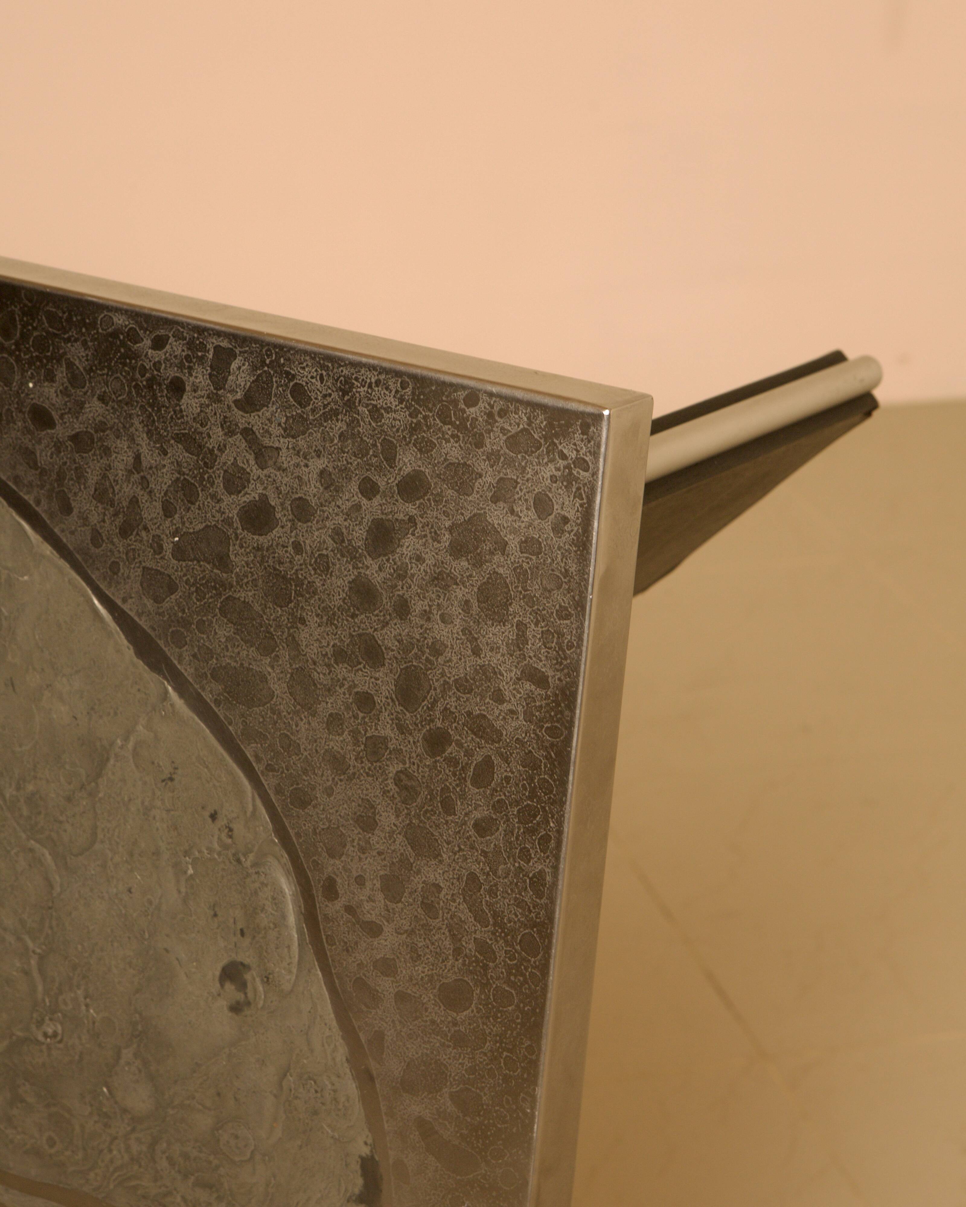 Sculptural coffee table in wood and steel by Heinz Lilienthal 60s