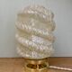 Vintage art deco globe table lamp in pale yellow Clichy glass