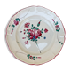 Assiette ancienne à motif floral, rose