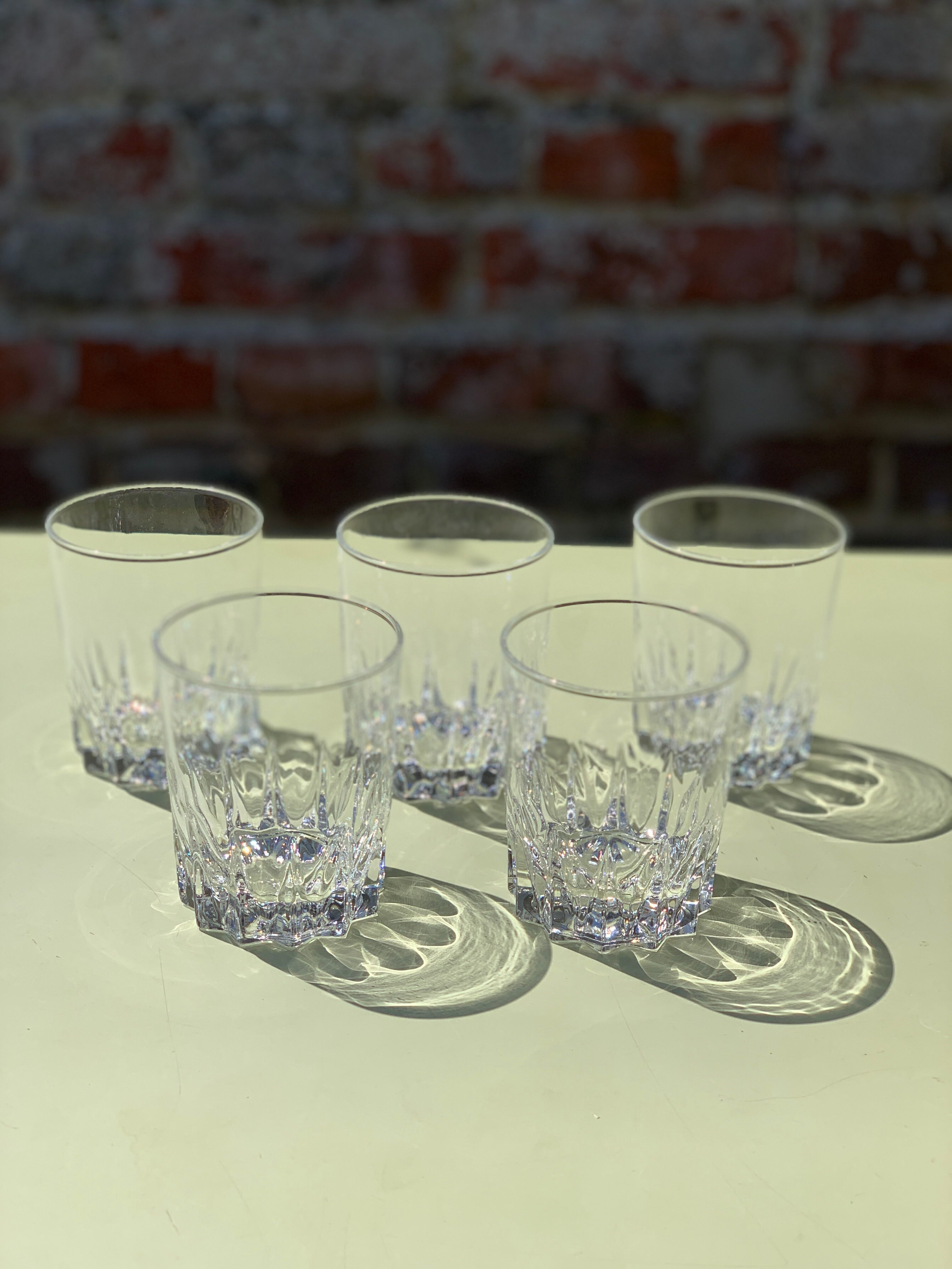 5 vintage whiskey glasses