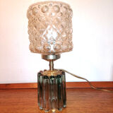 Lampe à poser, pied et abat-jour en verre, 1960