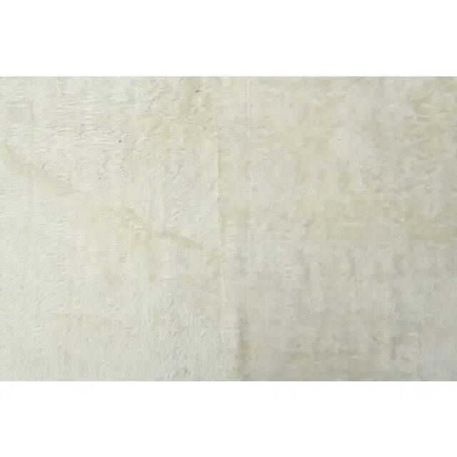 Vintage Turkish Hand-Knotted Wool Cotton Beige Kilim Area Rug 157x203