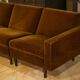 Ensemble canapé et 2 fauteuils en velours marron 1960’s