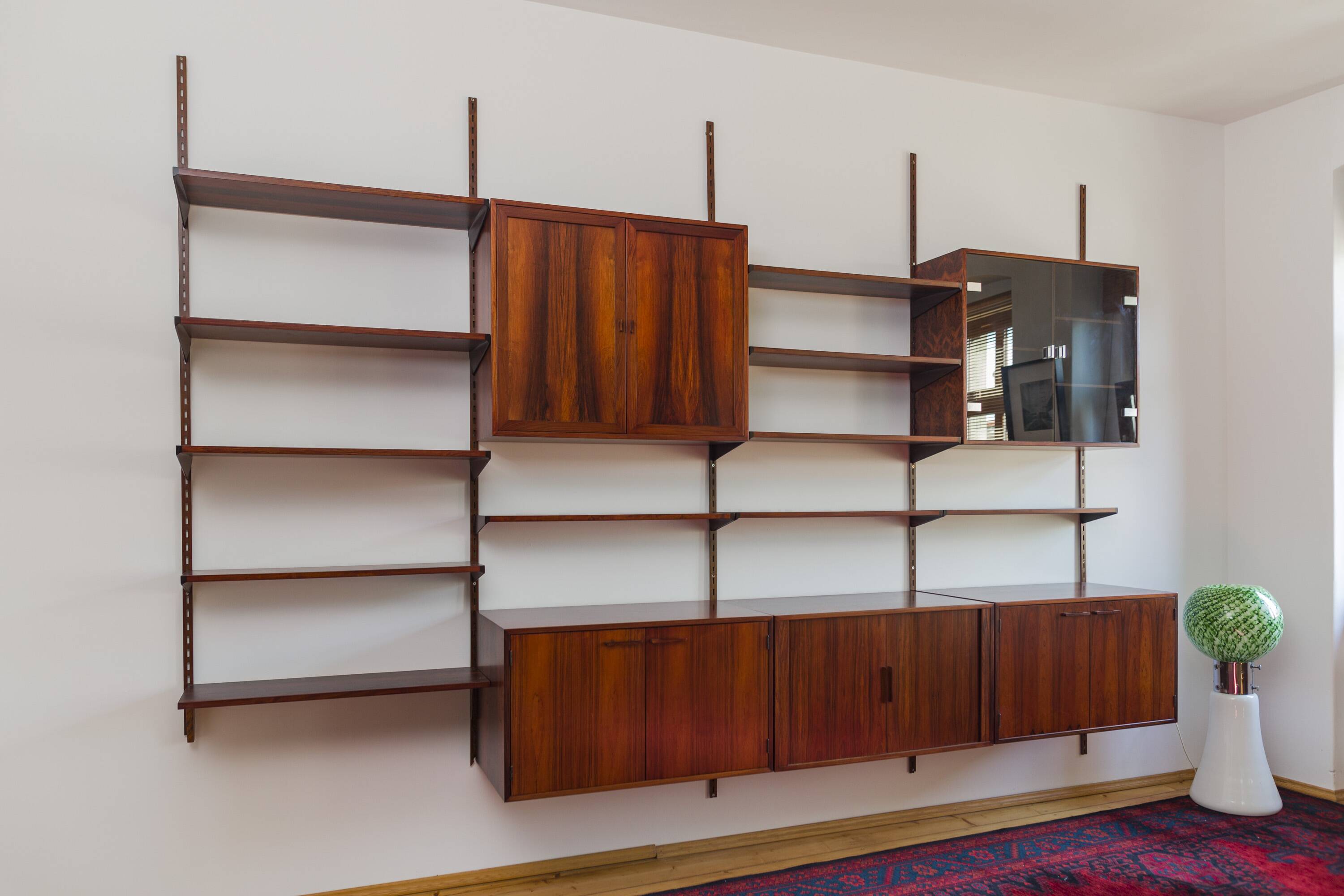 Rosewood Modular Wall Unit by Kai Kristiansen for FM Møbler, 1960s