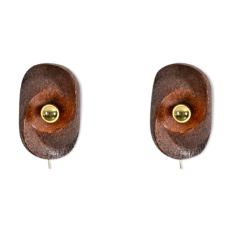 Set of 2 Space age ceramic wall lamps, 1970s