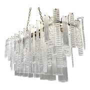 Contemporary Italian Rectangular Strip “Listelli” Murano Glass Chandelier b