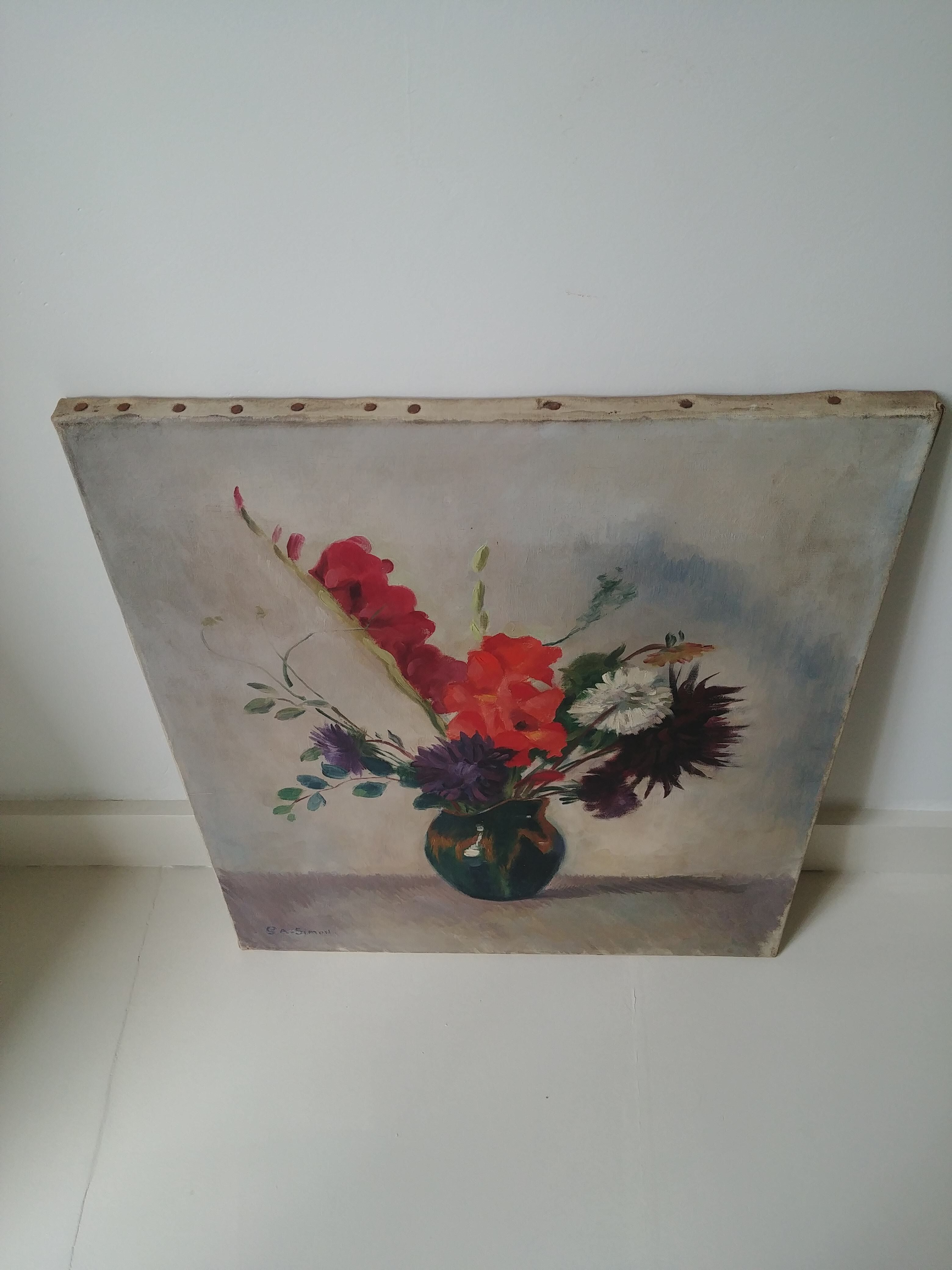 Bouquet glaïeuls and dahlias