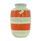 Beige and orange ceramic vase - Carstens Tunnieshof - West Germany - vintage 70s
