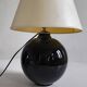 Black opaline ball lamp 1950