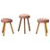 Set of three pink footstools, Danish design, 1960s, production: Denmark