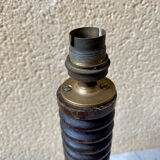 Vintage turned wooden lamp from the 1960s in the style of Charles Dudouyt.