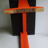 Oak, black and orange bistro table