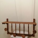Rustic wooden wall coat rack