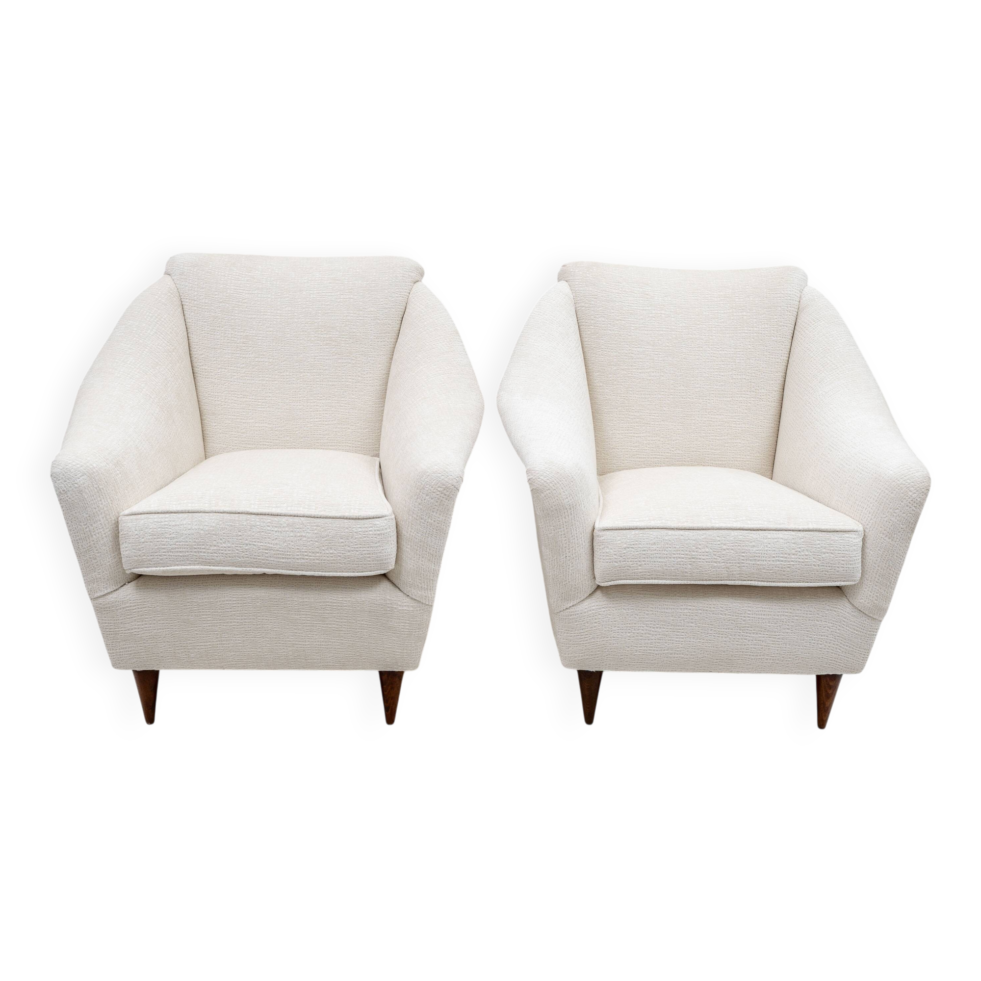 Pair of Ico Parisi MidCentury Modern Italian Armchairs for Ariberto Colombo