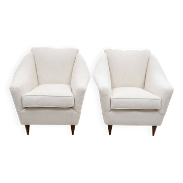 Pair of Ico Parisi MidCentury Modern Italian Armchairs for Ariberto Colombo