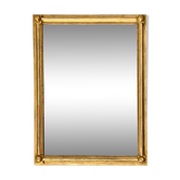 Miroir néoclassique en bois massif et stuc doré à décor de frise perlée