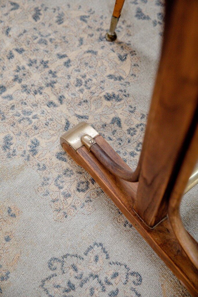 Curved wood bistro table