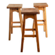 Trio of vintage pine wood bar stools