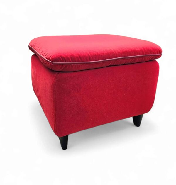Fauteuil / repose-pieds / ottoman Senta de Gerard van den Berg pour Wittmann / revêtement en velours rouge / marqué - Superbe état