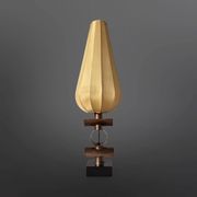 Lampe de table moderne en cuivre et soie, Pays-Bas, années 1950.