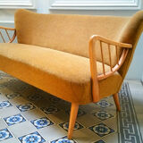 Canapé danois organique vintage années 50 60