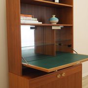 Danish Teak Shelving Unit with Bar Cabinet, 1970s