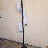 Black lacquered metal 4-light floor lamp - Maison Arlus - Satin glass globe