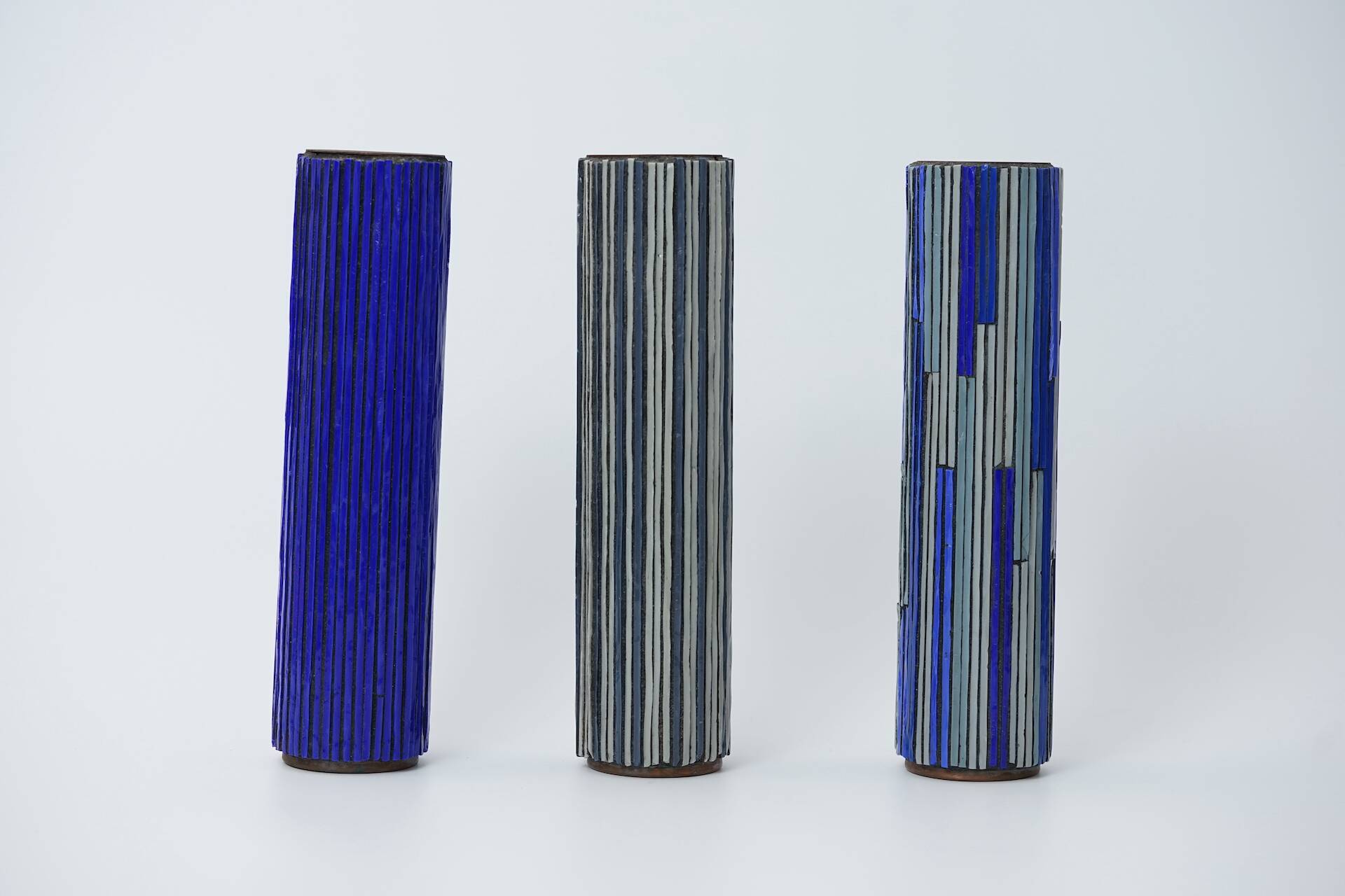 Mid Modern Pottery Mosaic Vases by W. Zimmermann for Ritter