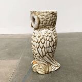 Vintage Italian ceramic owl umbrella stand