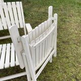 6 vintage wooden folding garden armchairs