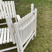 6 fauteuils de jardin bois vintage pliant