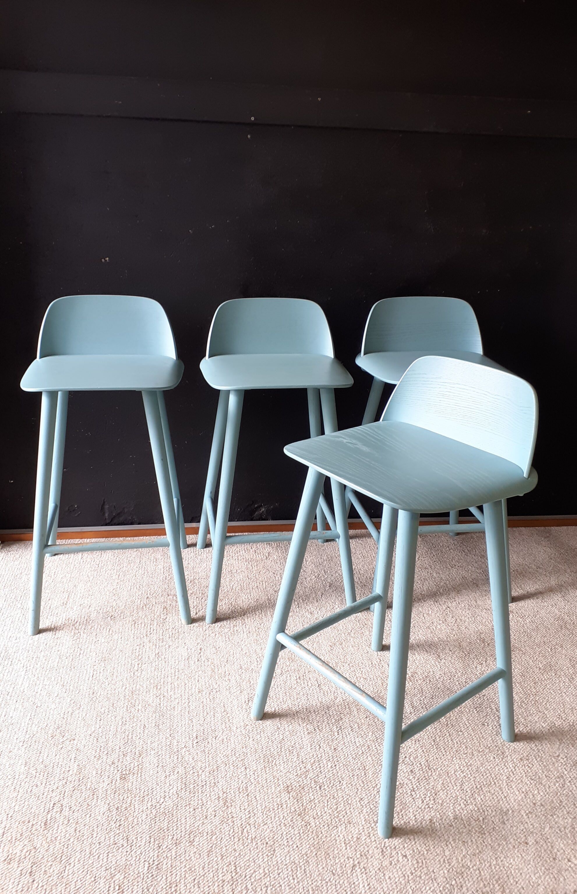 Set of 4 Danish bar stools design David Geckeler for MUUTO