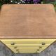 Chiffonnier art déco chêne brut et jaune