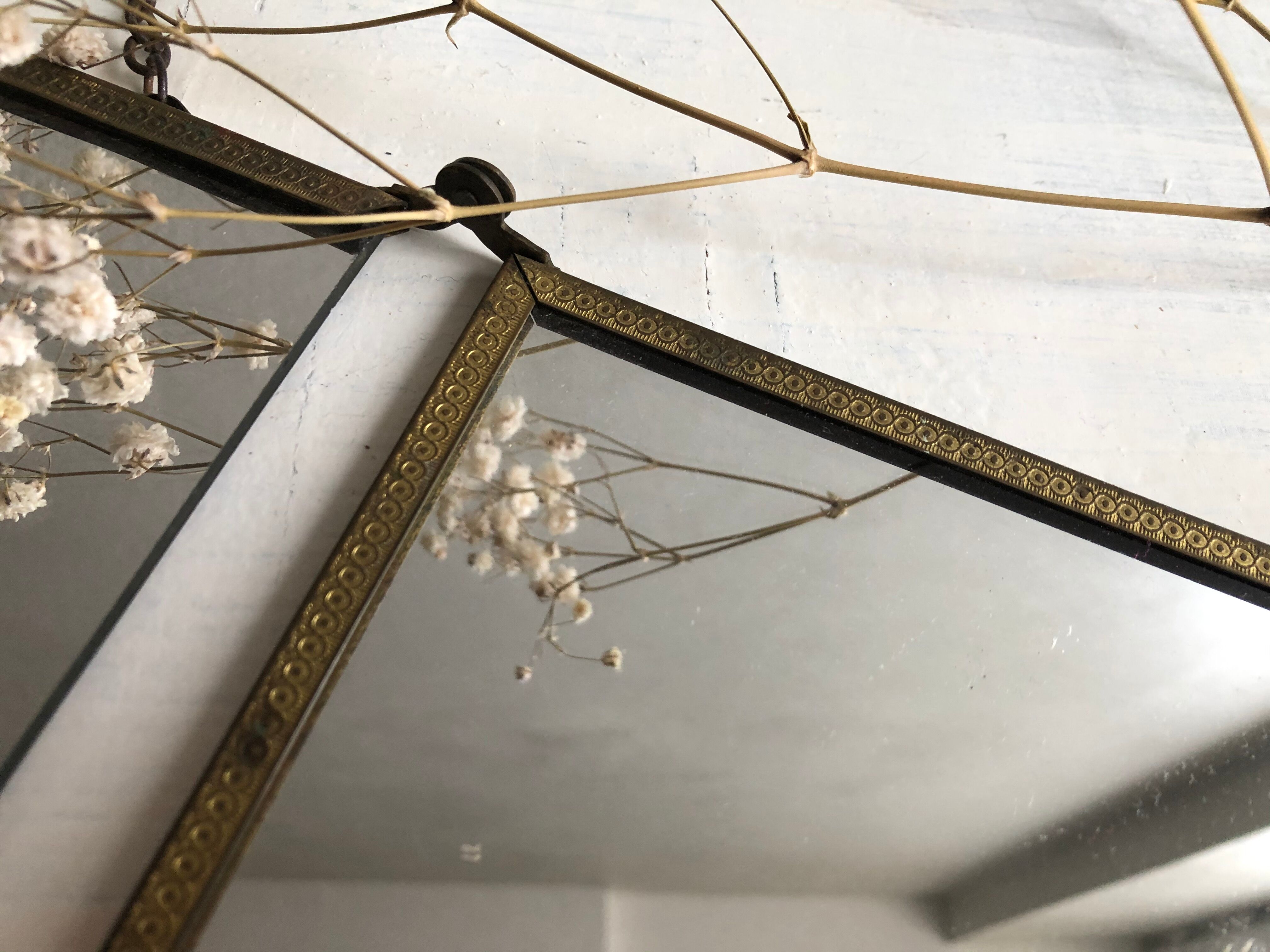 Miroir de barbier triptyque 53 x 22 cm