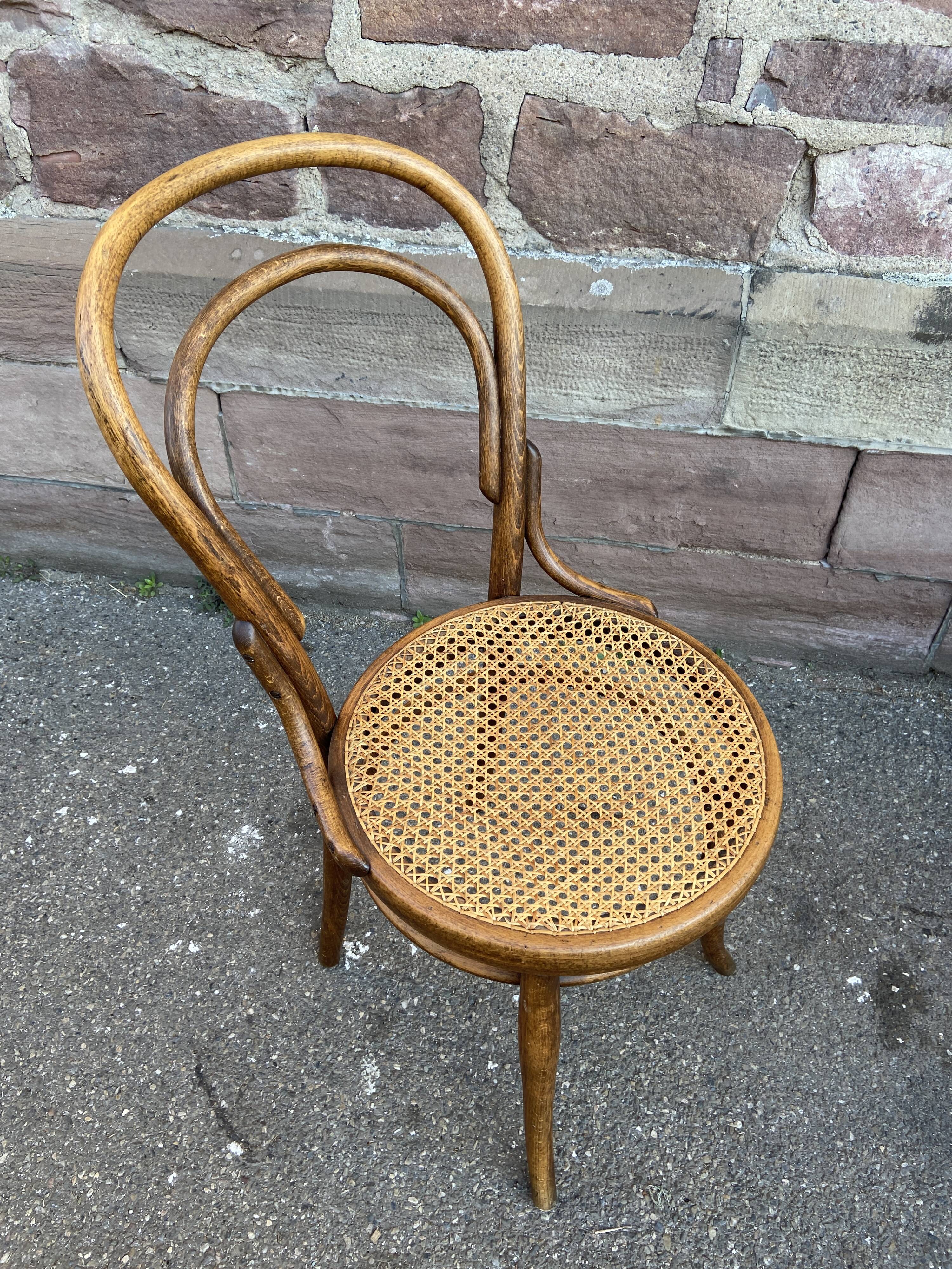 6 chairs bistro curved vintage wood