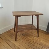 Vintage side table with double top in Scandinavian style.